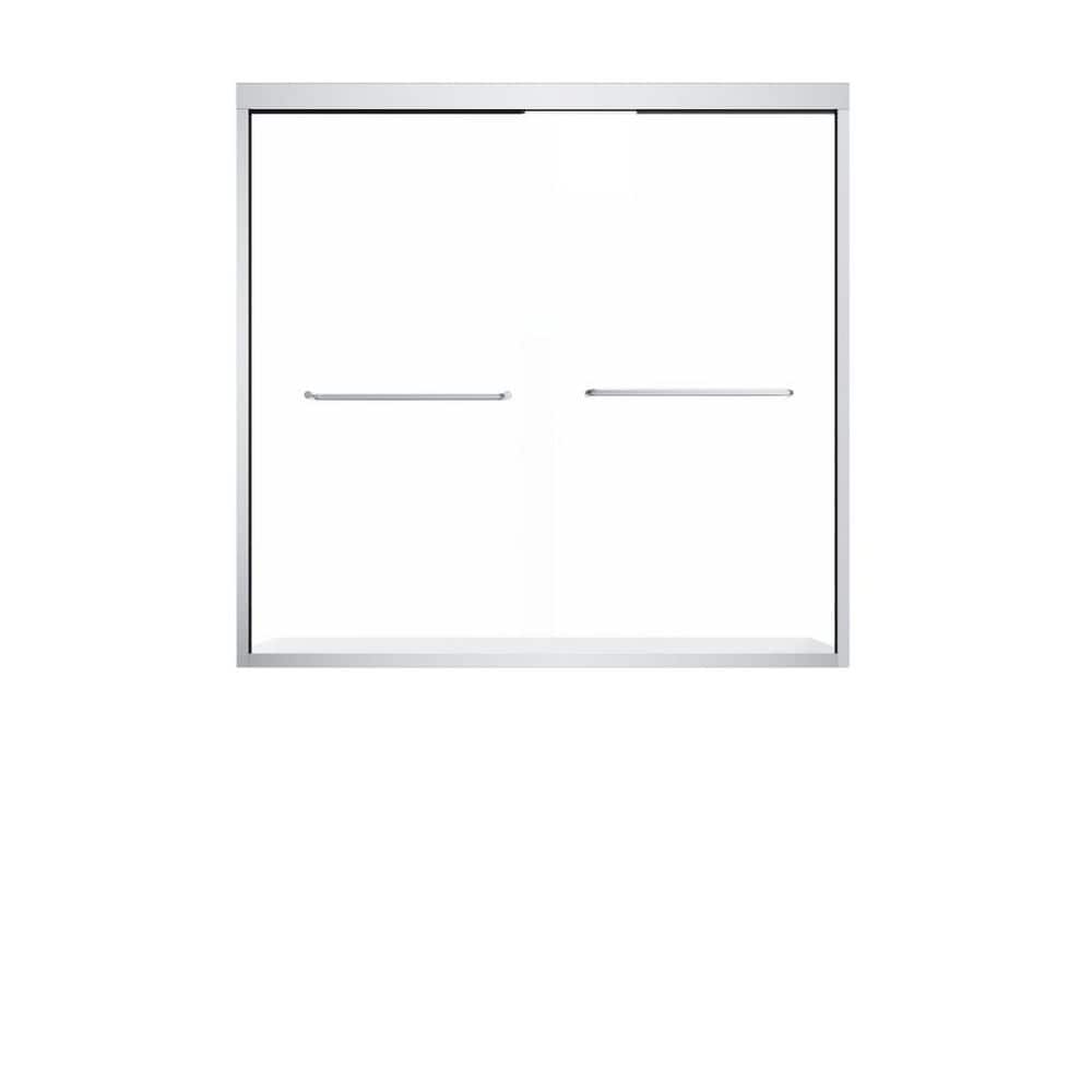 60 in. W x 57 in. H Double Sliding Aluminum Semi-Frameless Tub Door in Chrome with Clear Tempered Glass price history on PriceWatchPro