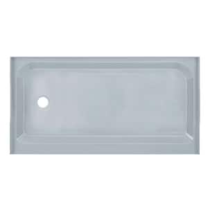 Voltaire 60 in. L x 32 in. W Alcove Shower Pan Base with Left-Hand Drain in Grey