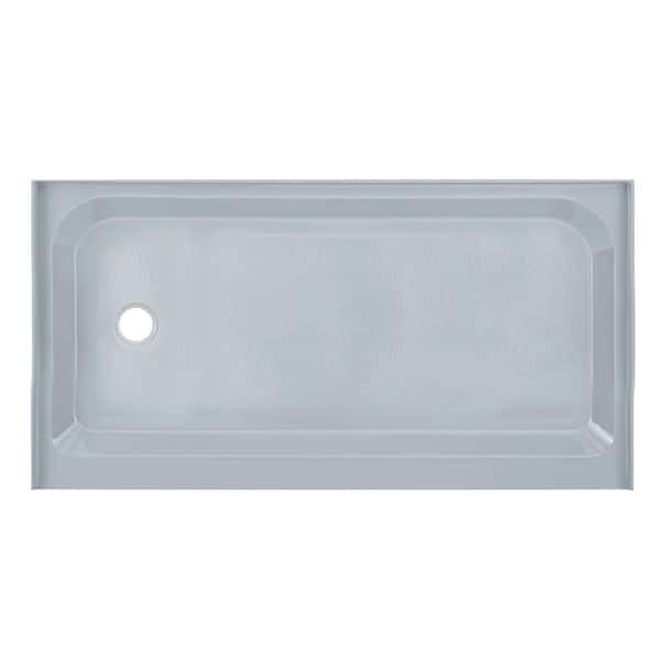 Swiss Madison Voltaire 60 in. L x 32 in. W Alcove Shower Pan Base with Left-Hand Drain in Grey