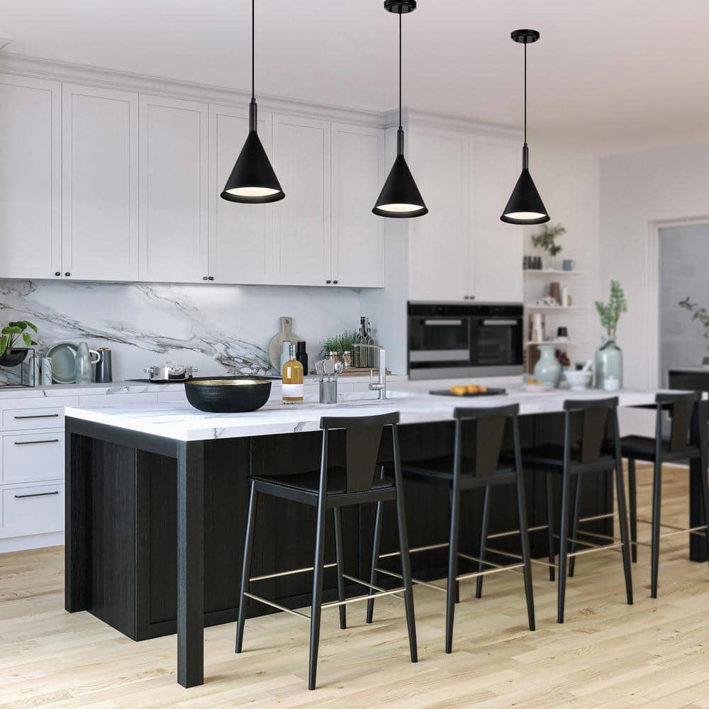 Black Metal Cone Shade Mini Pendant Light