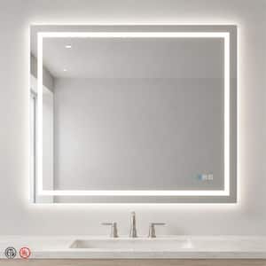 60 in. W x 48 in. H Rectangular Frameless Anti-Fog LED Front-Lit and Backlit Wall Mounted Bathroom Vanity Mirror