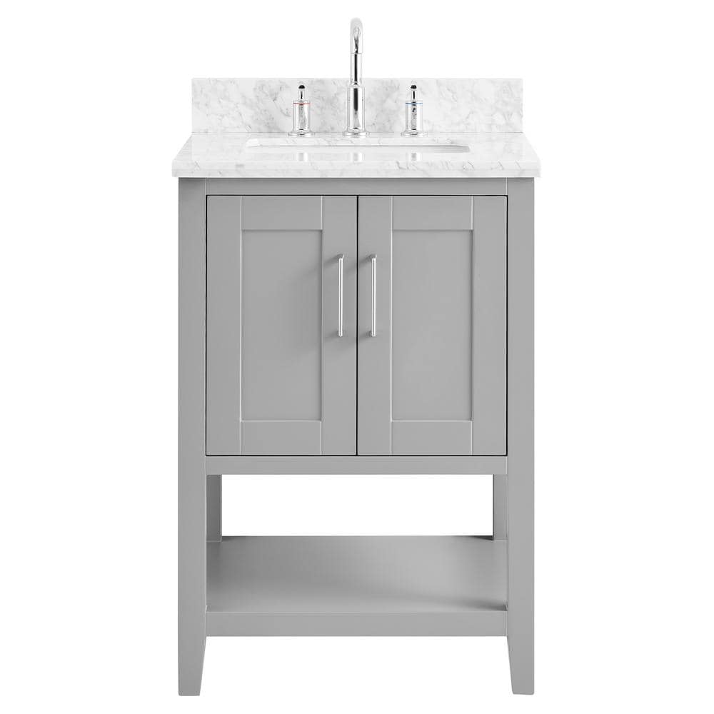 Waldorf 24 in. W x 21 in. D x 34 in. H Free Standing Bath Vanity in Gray wi