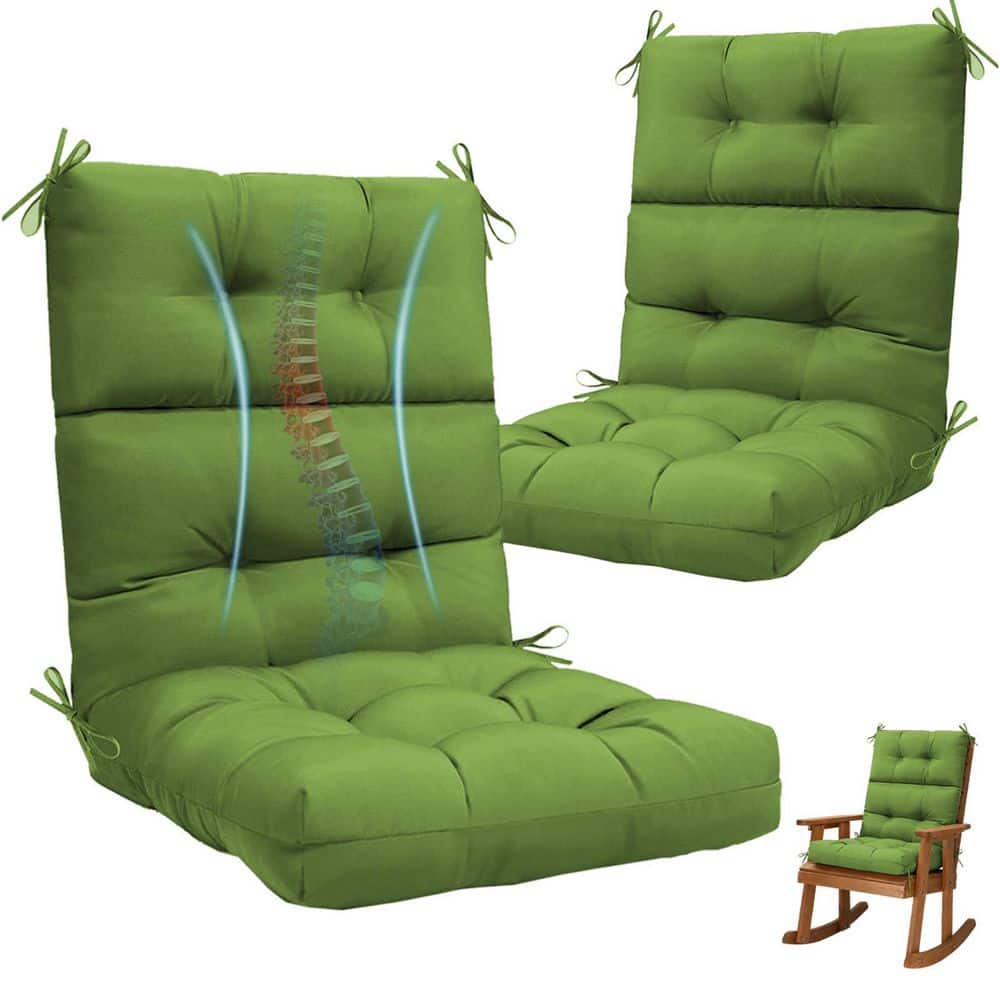 High Back Chair Cushions Set of 2,44 in. x 22 in. x 4 in. Thick Replacement Cushions for Outdoor Patio Olive Green price history on PriceWatchPro