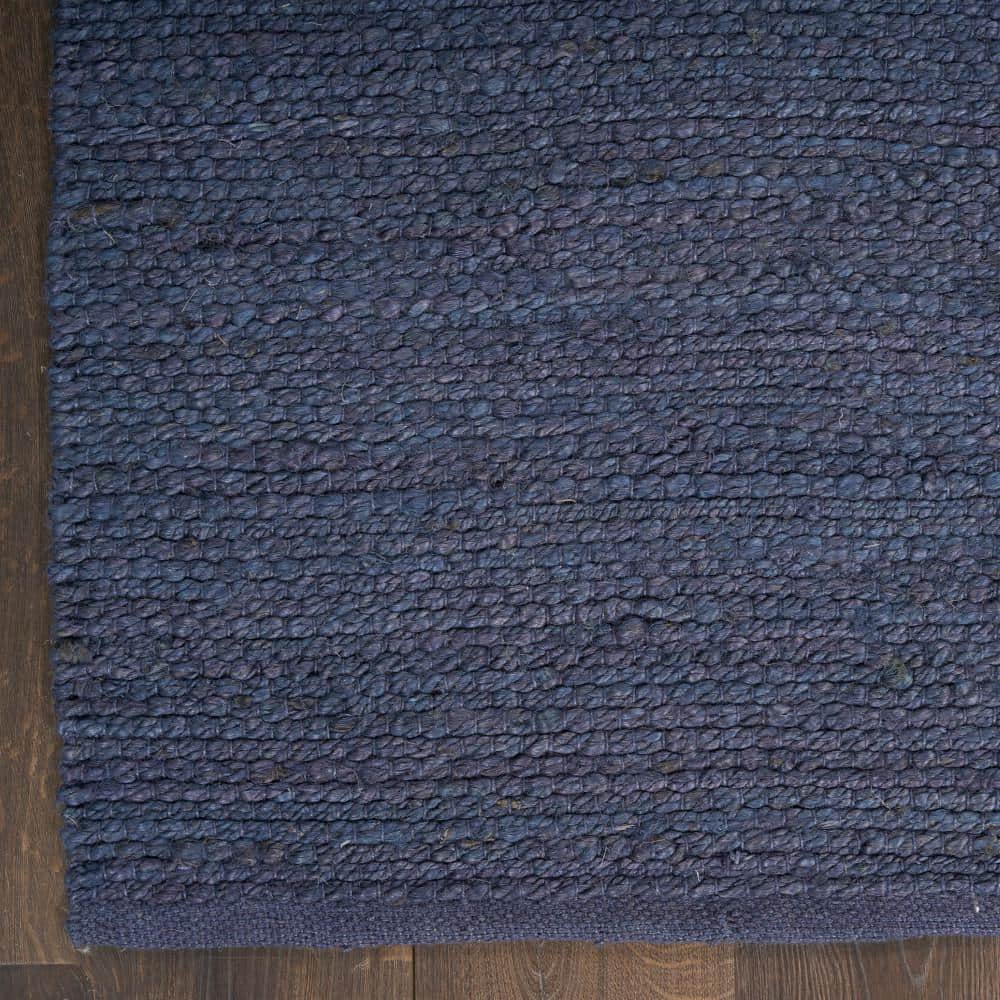 Handmade Navy Blue Natural Jute 4' x 6' Rectangular Rug