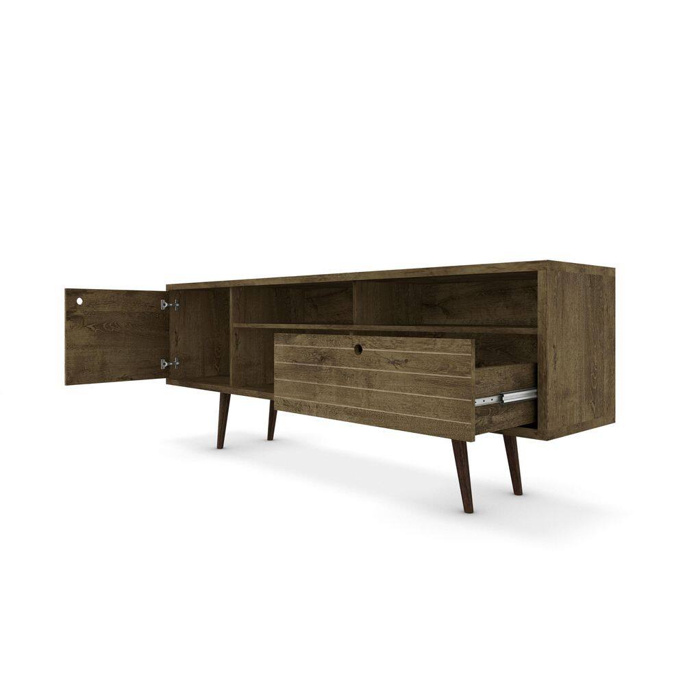 Liberty Rustic Brown Mid-Century Modern TV Stand with Storage