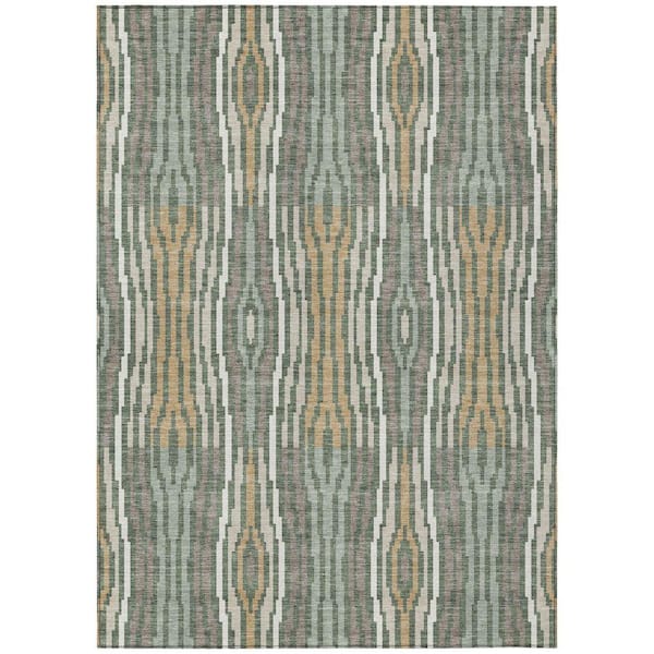 Chantille Machine Washable Indoor/Outdoor Abstract ACN2666 Basil 10 ft. x 14 ft. Area Rug