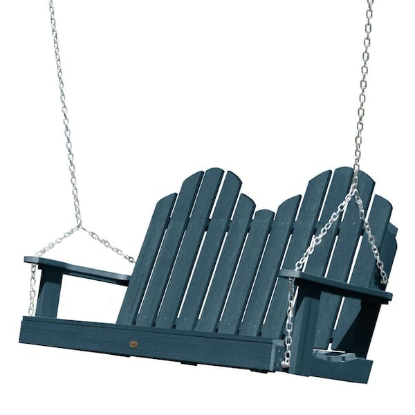 Highwood Classic Westport 4 ft. 2-Person Nantucket Blue Recycled Plastic Porch Swing