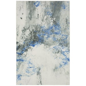 Gold Vein Blue 6 ft. x 9 ft. Abstract Area Rug
