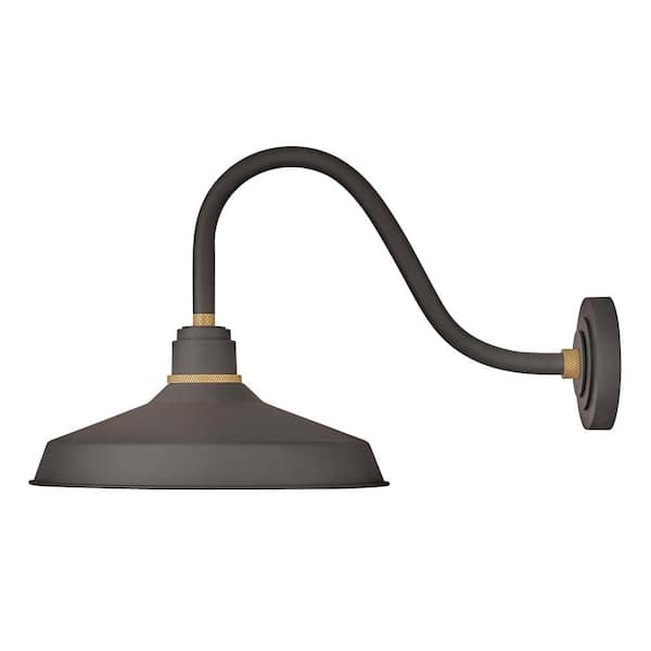 Foundry Medium 1-Light Museum Bronze Outdoor Gooseneck Wall Sconce