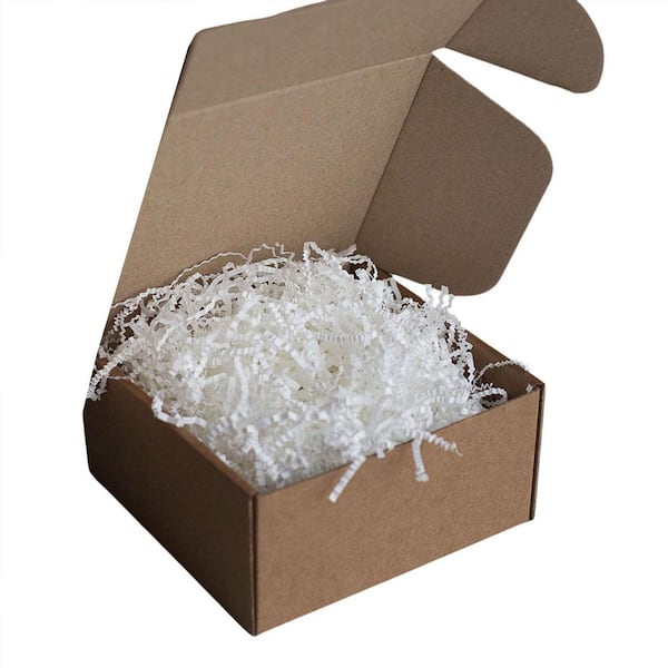 N/A Crinkle Cut Paper Shred Filler 1 lbs. for Gift Wrapping Basket Fillers in White