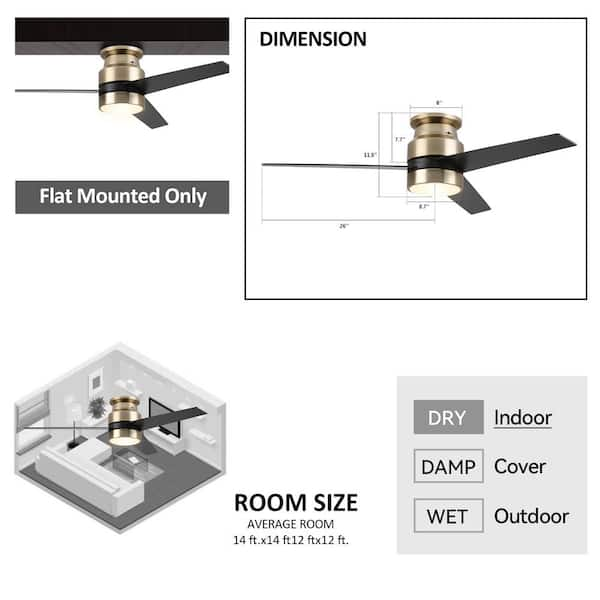 CARRO Ranger 52 in. Integrated LED Indoor Gold Smart Ceiling Fan 