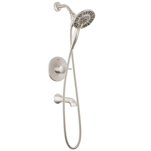 Albion 1-Handle Wall Mount Tub and Shower Trim in Spotshield Brushed Nickel (Valve Not Included)