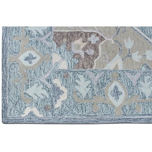 D1698 Steal Blue 5 ft. x 8 ft. Hand Tufted Persian Transitional Wool Area Rug