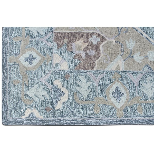 D1698 Steal Blue 5 ft. x 8 ft. Hand Tufted Persian Transitional Wool Area Rug