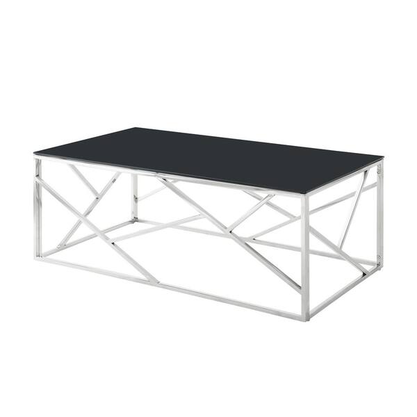 Zeus & Ruta Modern Rectangle Accent Coffee Table with Black