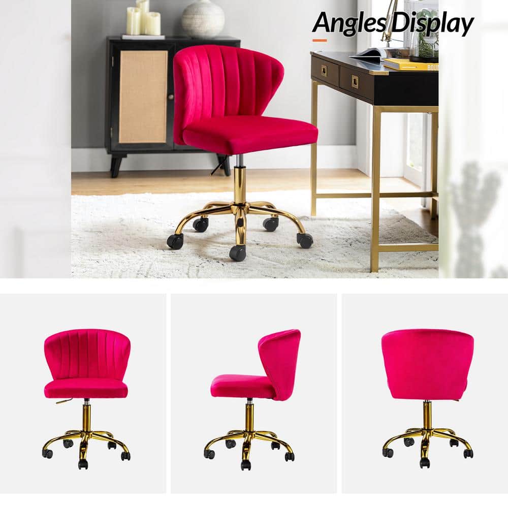ErgoSwivel Light Fushia Fabric Task Chair with Adjustable Height