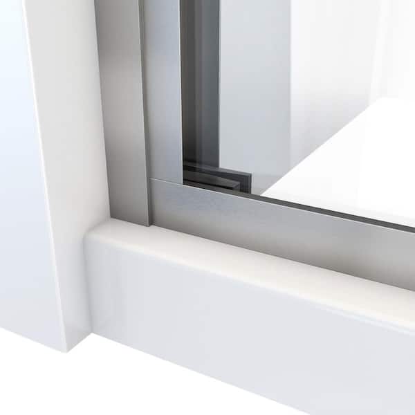 DreamLine Duet Plus 55- 59 in. W x 58 in. H Sliding Semi Frameless