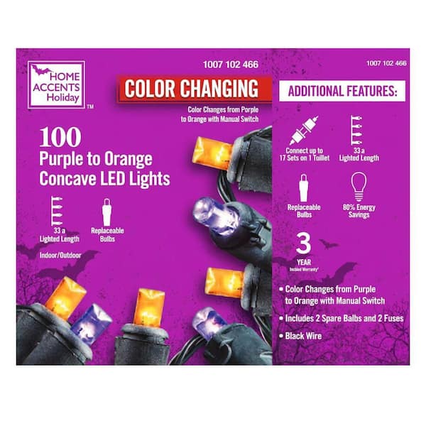 100 Purple to Orange Concave LED Lights