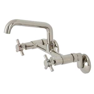 Concord 2-Handle Wall-Mount Kitchen Faucet in Polished Nickel