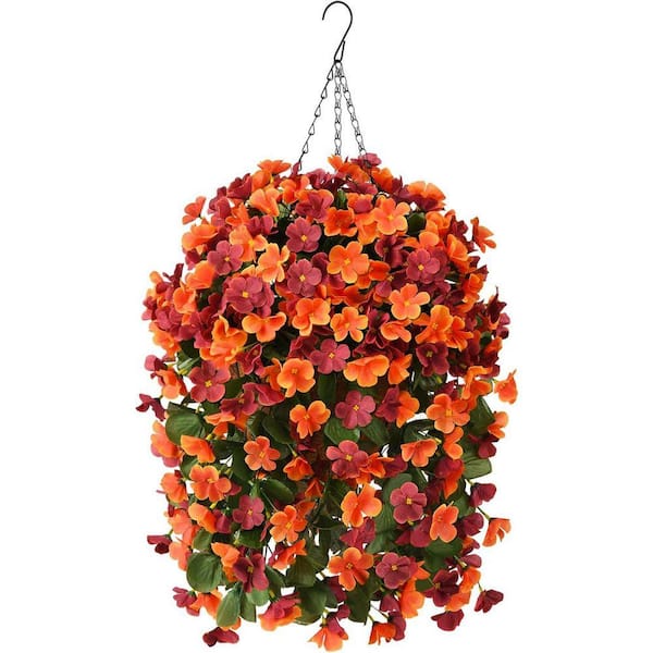 25.6 in. Yellow Artificial Hanging Flowers in Basket, Faux Daisy Hanging  Plants for Fall Outdoor Decoration AVDD1WF4 - The Home Depot