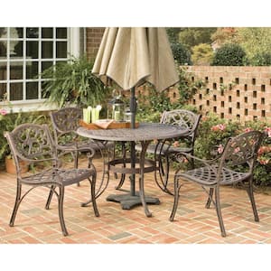 Sanibel Rust Bronze Stationary Cast Aluminum Outdoor Dining Arm Chair (2-Pack)