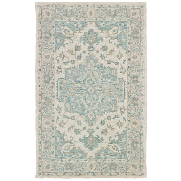 Unbranded Willow Persian Turquoise / Gray 5 ft. x 8 ft. Indoor Area Rug