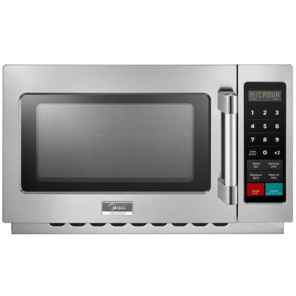 Midea 1.2 cu. ft. 1000-Watt Commercial Counter Top Microwave Oven in Stainless Steel Interior and Exterior, Programmable, Silver -  1034N1A