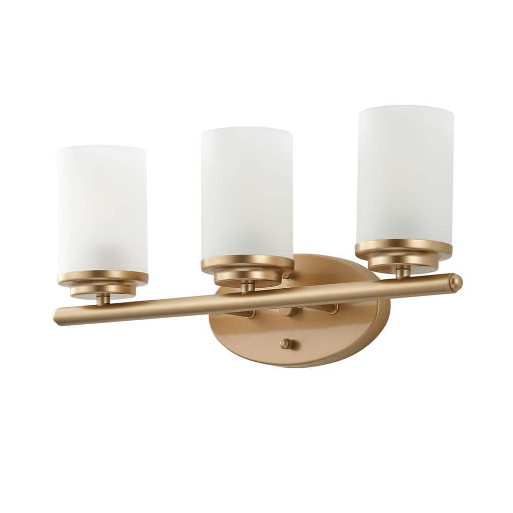 Modern 19.09 in. 3-Light Gold Bathroom Vanity Light Wall Sconces Over Mirro