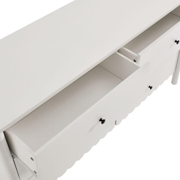 MODWAY Emmeline Scalloped 6-Drawer Dresser in White EEI-7157-WHI - The Home  Depot