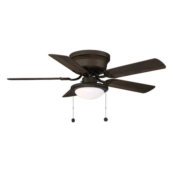 PRIVATE BRAND UNBRANDED Hugger 44 in. LED Indoor Oil-rubbed bronze Ceiling Fan with Light Kit