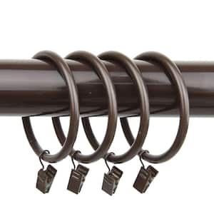 Cocoa Nickel Curtain Rings with Clips (Set of 10)