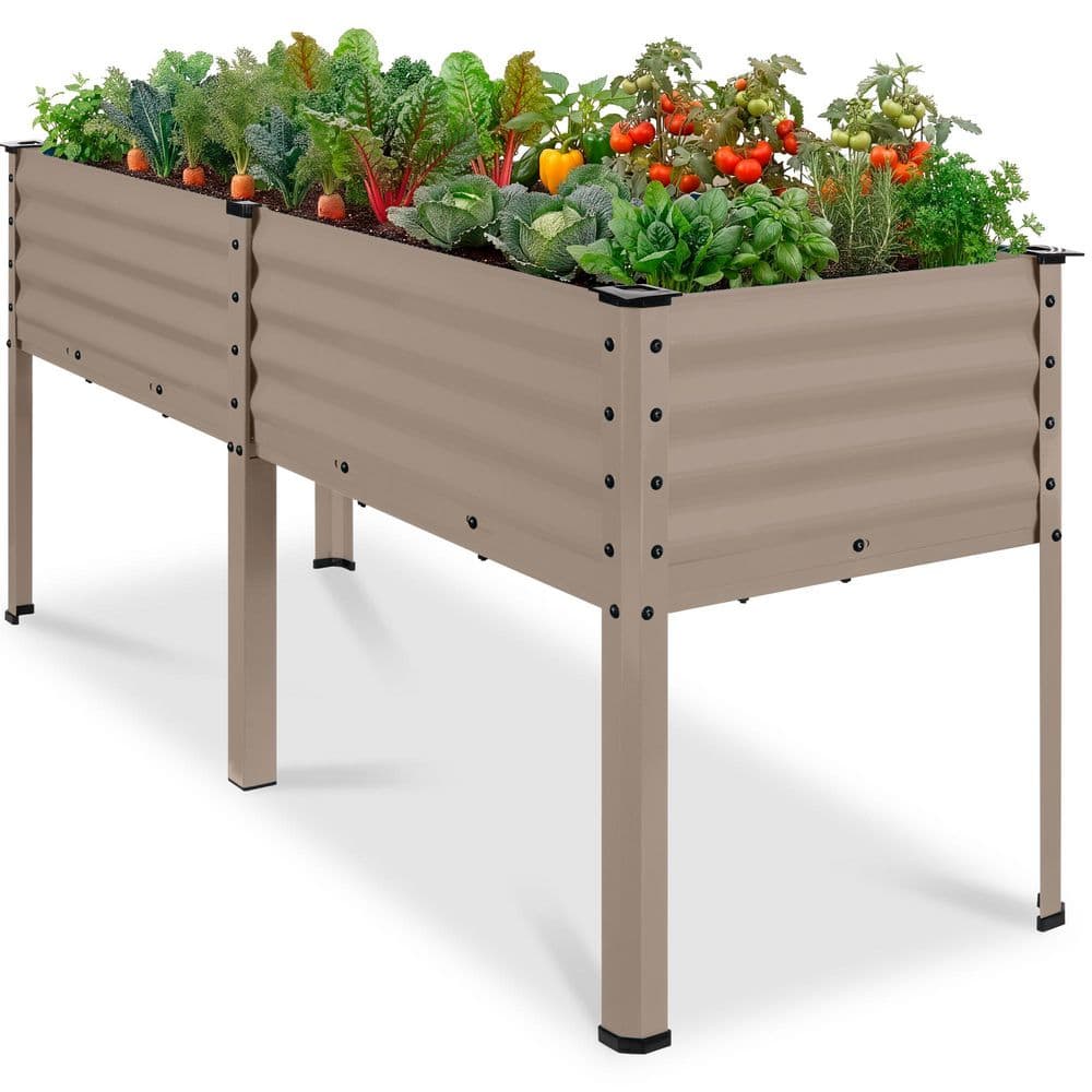 6 ft. x 2 ft. x 2.5 ft. Taupe Rectangular Steel Raised Garden Bed Planter Box for Vegetables, Flowers, Herbs price history on PriceWatchPro