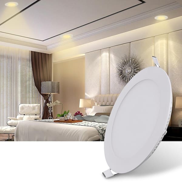 Ultrathin LED Panel Lights Dimmable Downlight Recessed Ceiling Home Cool Neutral 