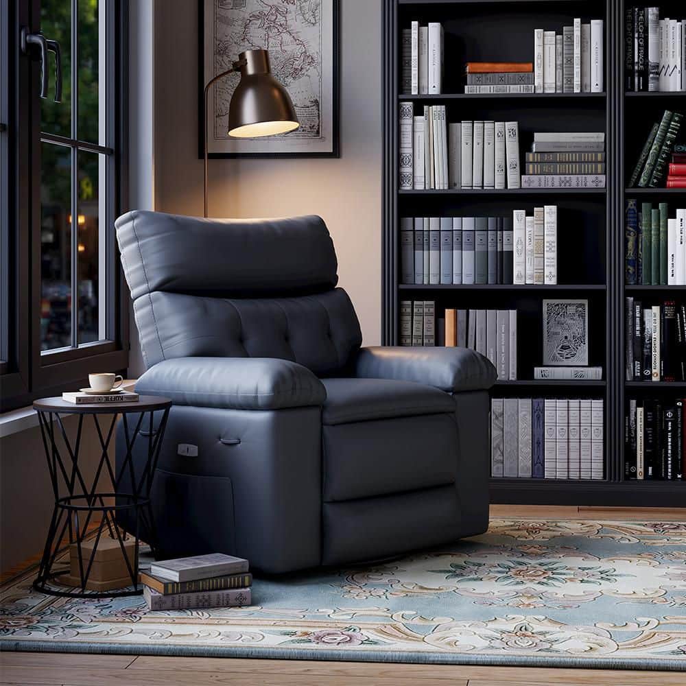 Garvee Oversized Wide Rocker Swivel Recliner Chair-PU Leather Large ...
