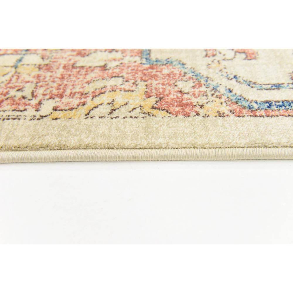 Oslo Beige and Multicolor Rectangular Synthetic Area Rug
