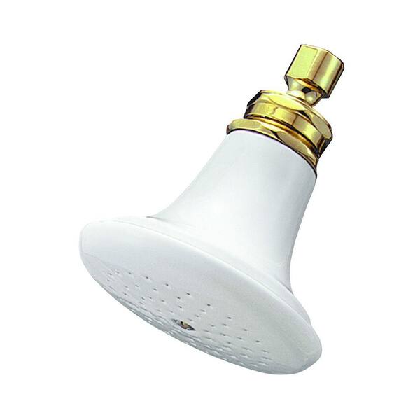 Elizabethan Classics 1-Spray 5-1/4 in. Fixed Shower Head in Polished Brass