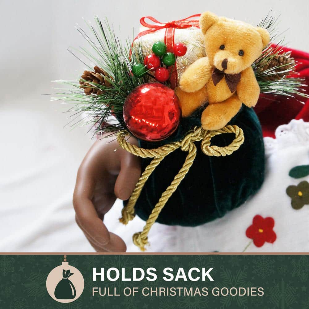 3-Ft Red Velvet and White Apron Mrs. Claus Animatronic