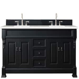 Brookfield 72 in. W x 23.5 in. D x 34.3 in. H Bath Vanity in Antique Black with Eternal Serena Quartz Top