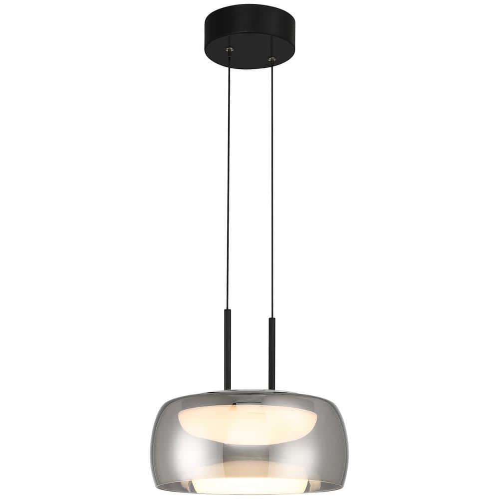 Chloe 20-Watt 1-Light Matte Black Shaded Integrated LED Pendant Light