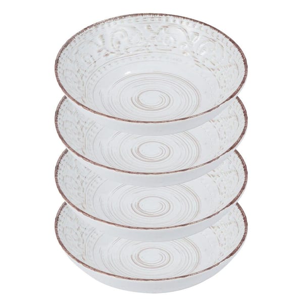 A & B Home Rustic Flare Bowls - Set of 4 - Cream