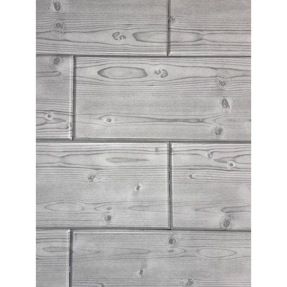 Classic Gray 0.5 ft. x 3 ft. Glue up Foam Wood Ceiling Tiles Planks (19.5 s