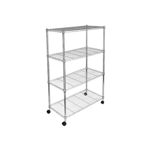 7 -Layer Chrome(Silver) Kitchen Shelf Metal Heavy-Duty Craft Free Standing  Storage Tool Cart Height Adjustable