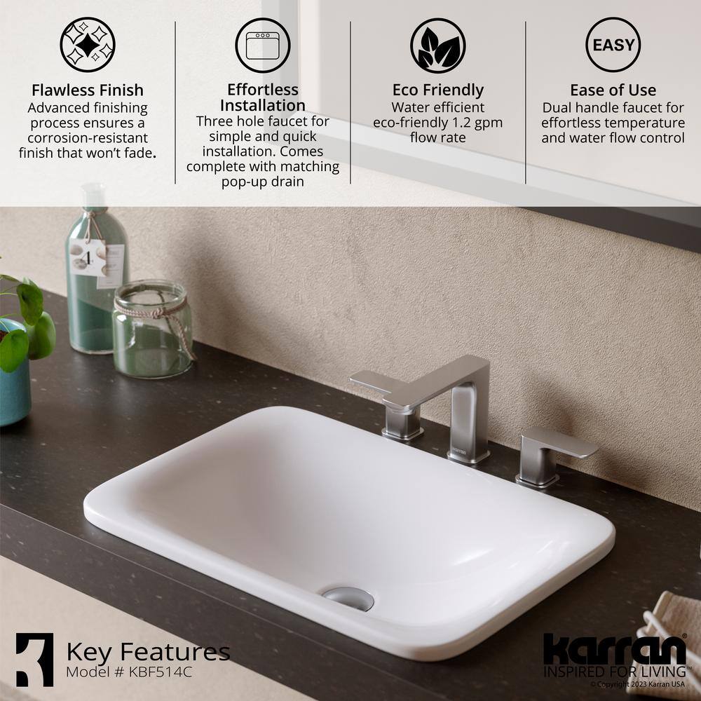 Venda Chrome Widespread 2-Handle Bathroom Faucet with Drain Assembly