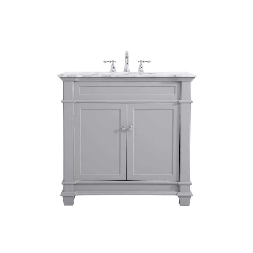 Timeless Home 36 in. W x 21.5 in.D x 35 in.H Single Bath Vanity in Grey wit