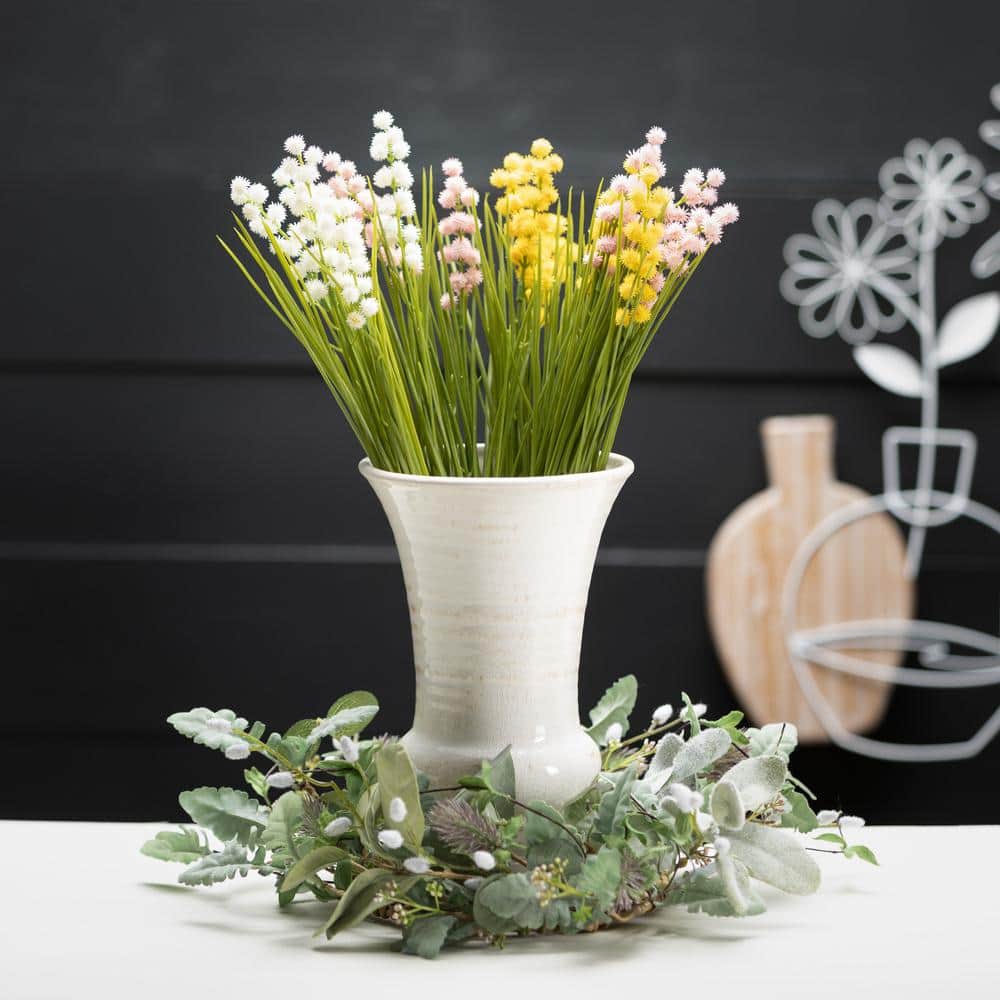 Effortless Ivory Ceramic Bouquet Vase 8.5"L x 11.5"H