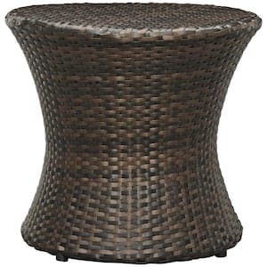 Stage Patio in Brown Wicker Outdoor Side Table
