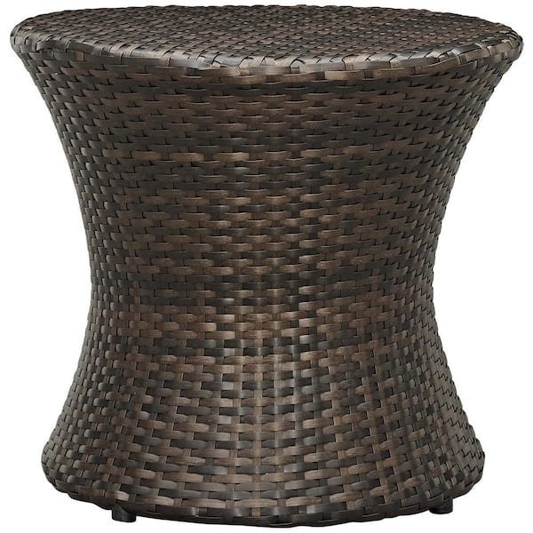 MODWAY Stage Patio in Brown Wicker Outdoor Side Table