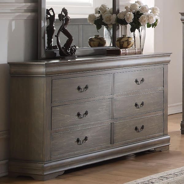  ACME Furniture Louis Philippe Chest, Antique Gray, One Size :  Home & Kitchen