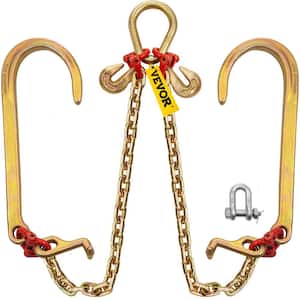 V Bridle Tow Chain 2 ft. x 5/16 in. G80 V-Bridle Transport Chain 9260 Lbs. Load with TJ/Crab Hooks Pear Link Connector