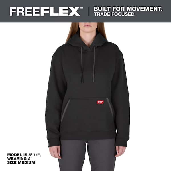 Milwaukee Women's Medium Black Midweight Cotton/Polyester Long-Sleeve Pullover Hoodie